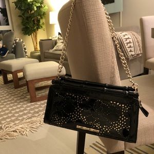 Elaine Turner Black and Gold Clutch/Shoulder bag